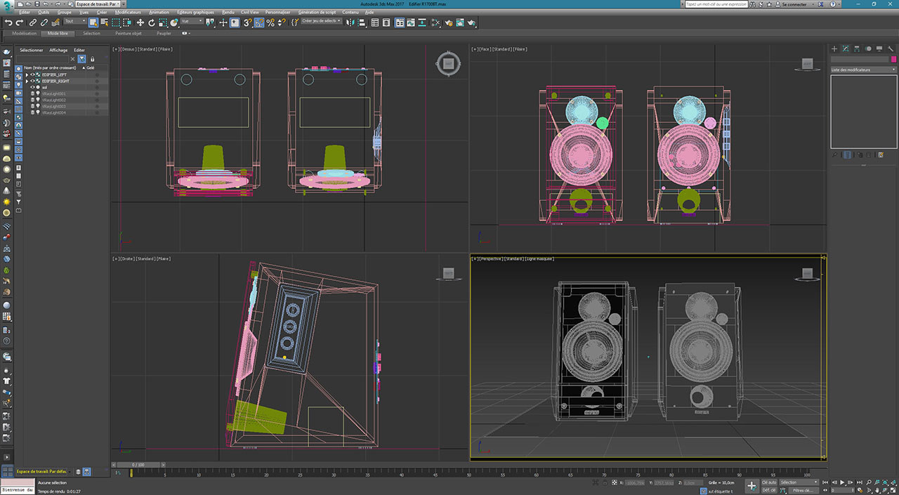 edifier r1700bt wireframe 3dsmax